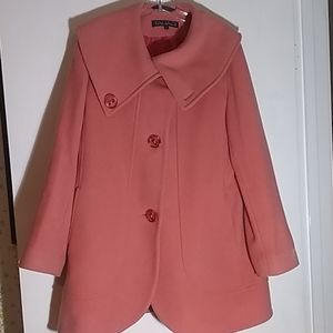 Pink Tahari size 8 wool coat.